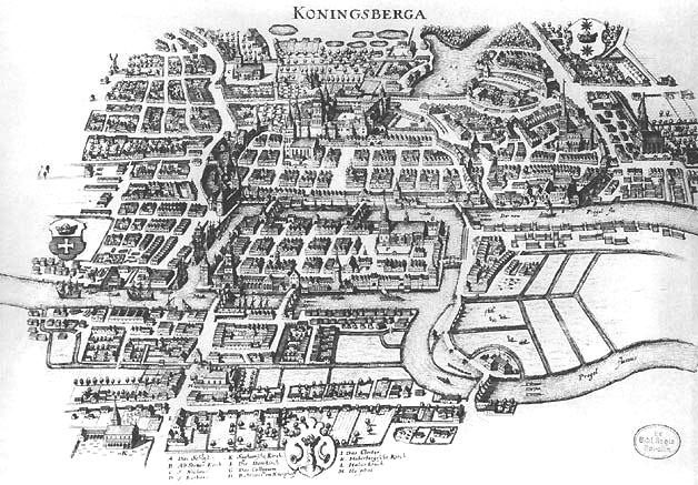 Vue ancienne de la ville de Königsberg