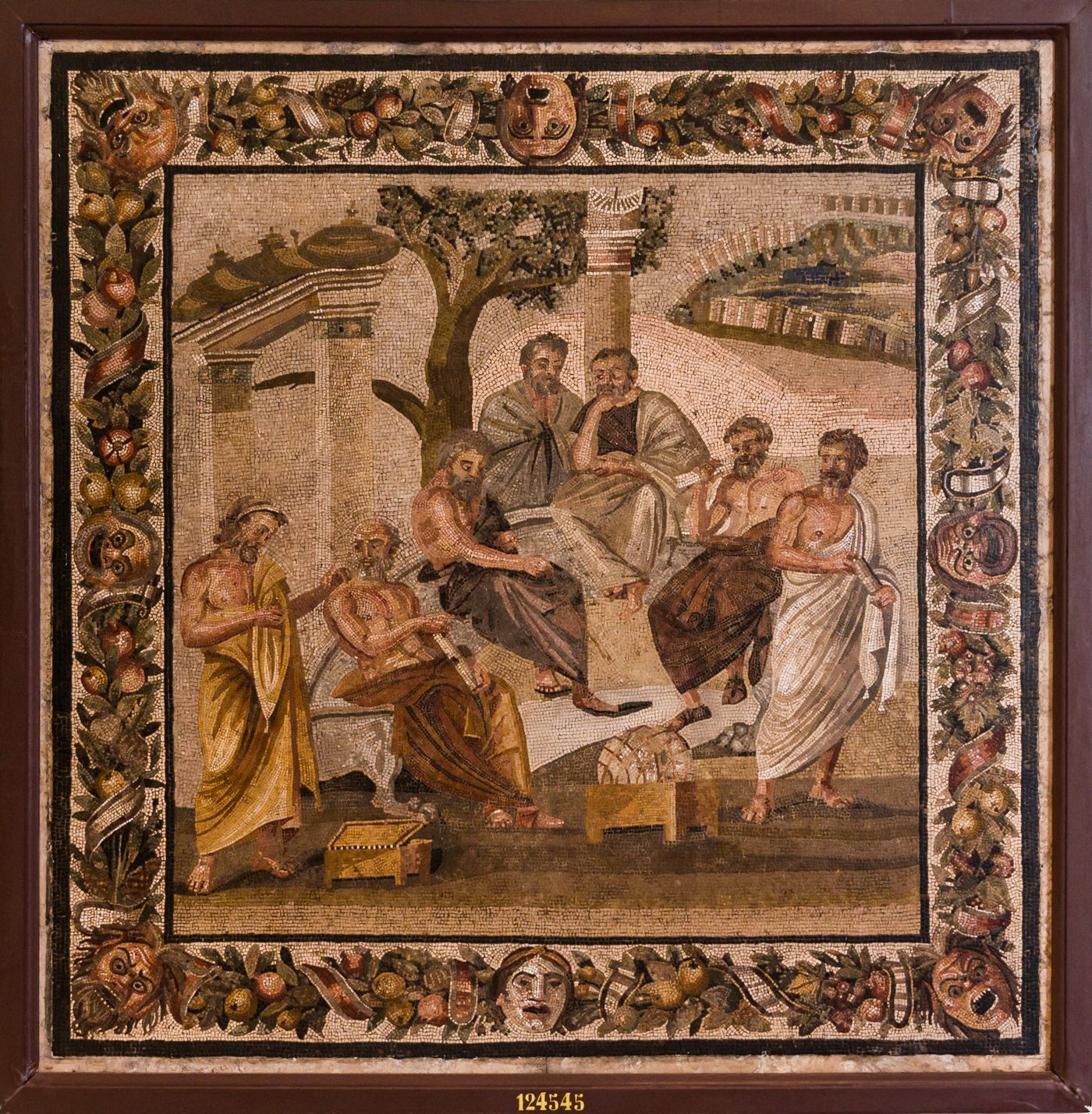 Mosaïque de l'Académie de Platon, trouvée à Pompéi